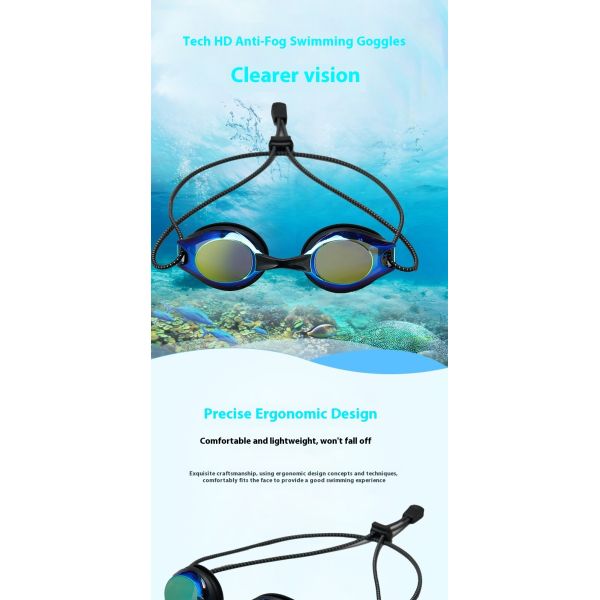 【Speed Racing Frame Style】Customized coated swimming goggles by the manufacturer: Low-resistance fit + Anti-fog and anti-glare features, ideal for professional training / competitions