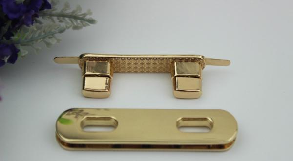 Classic design light gold purse double twist turn metal locks