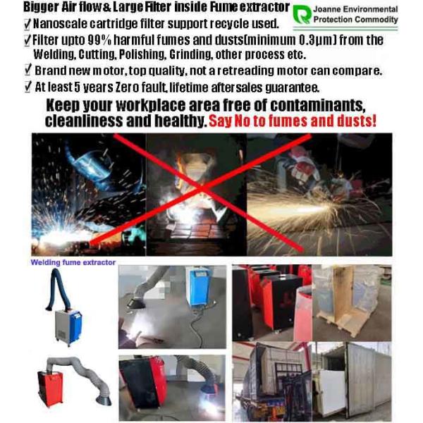 3kW 50Hz Welding Shop Fume Extractors , Dual Arm Mobile Exhaust Extraction Unit