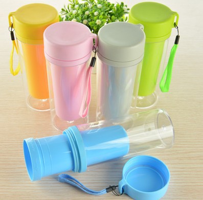 PP handy cup,plastic cup, two lawers cup, handy rope cup,gift cup