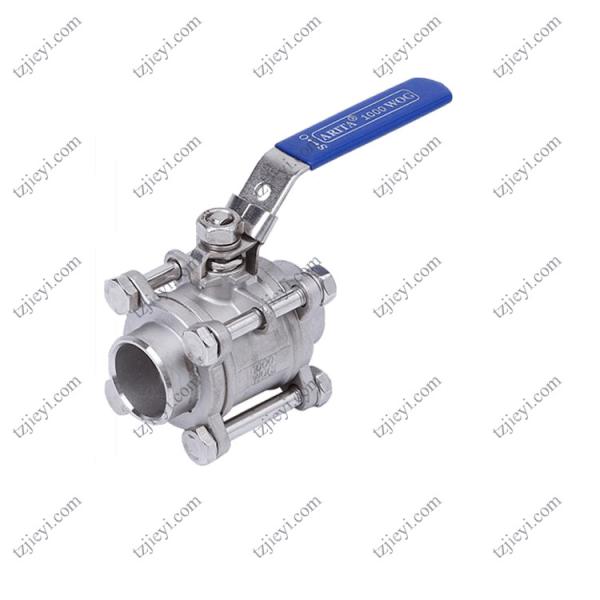 Butt Welding End Connection Pieces Stainless Steel 3 Piece Water Ball Valve