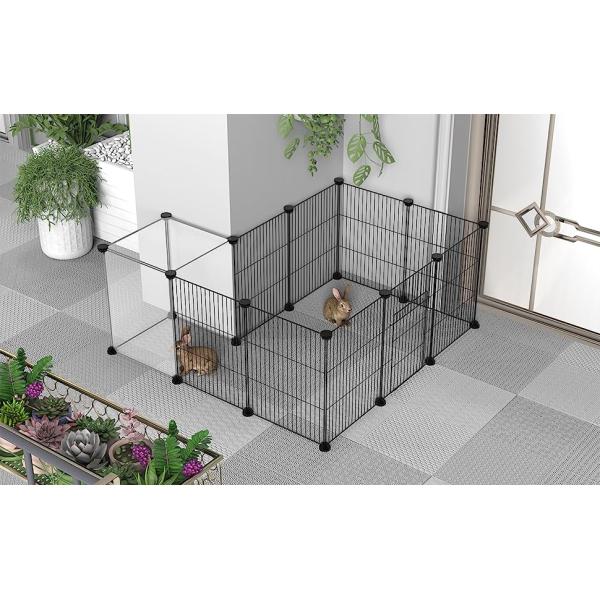 Pet Playpen,Small Animals Cage DIY Wire Portable Yard Fence with Door Puppies, Kitties, Bunny, Turtl