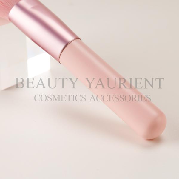 Pink PBT Hair Foundation Powder Makeup Brush Long Lasting 17.3cm