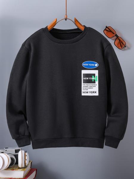 Children Pullover Long Sleeve Hoodies 400gsm With Ribbed Cuffs And Hem