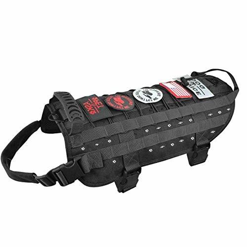 Outdoor Breathable Dog Walking Harness , Waterproof Tactical Dog Harness Backpack