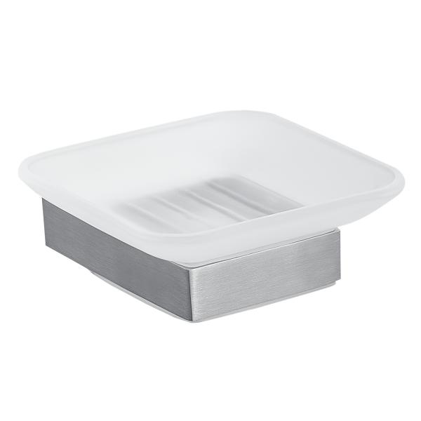 Stainless Steel Soap Dish Holders Glass Wall Mounted Bathroom Accessories
