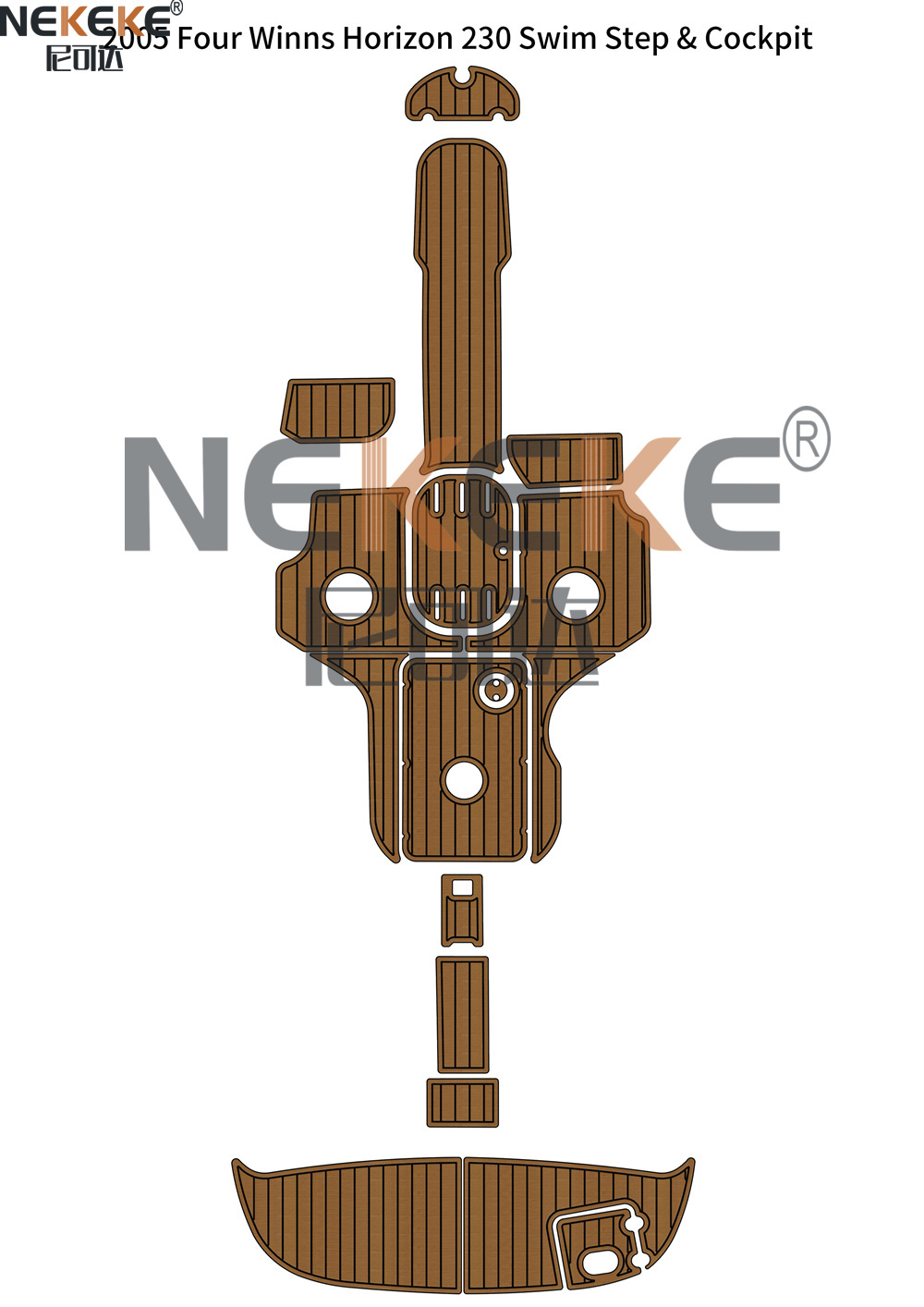Four Winns Horizon 230 2005 Swim Platform Cockpit EVA Faux Teak Deck Mat Marine Flooring Pad