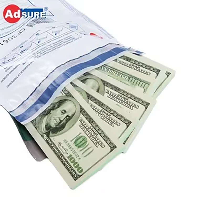 Protecting Function Security Bag for Cash and Jewelry with Tamper-proof Seal and Water-resistant Construction