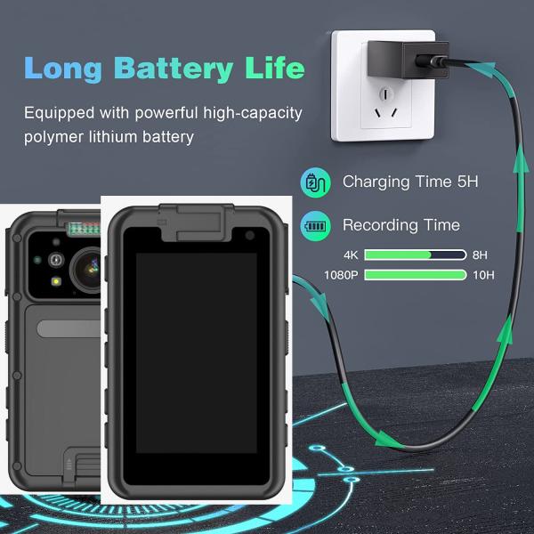 câmera do corpo de 4G WIFI 1080P 30FPS HD com exposição do toque do LCD de 3,1 polegadas