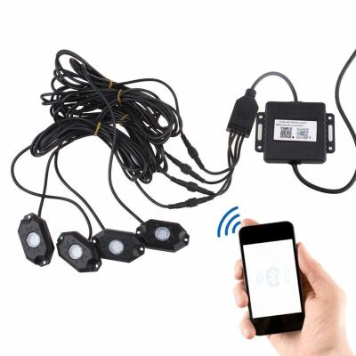 RGB LED Rock Light Kits with Phone App Control Multicolor Neon Lights Under Off Road Truck SUV ATV