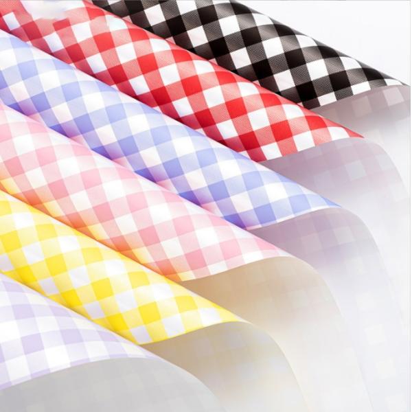 Flower bouquet wrapping paper, waterproof Ouya paper checkered, summer checkered flower art packaging material, flower shop flower wrapping gift paper