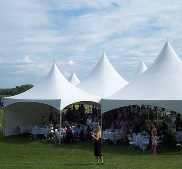 White Spring Top Marquee , Small High Peak Canopy Galvanized Steel Connectors
