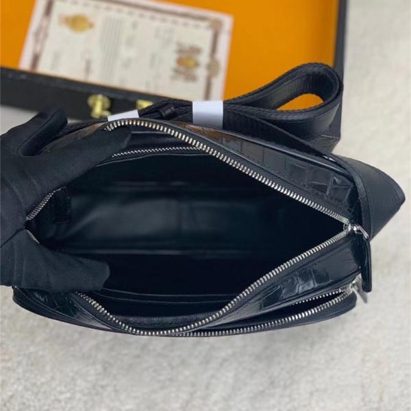 Authentic Crocodile Leather Men's Messenger Bag Small ZIP Flap Purse Genuine Alligator Skin Male Cross Shoulder Bag