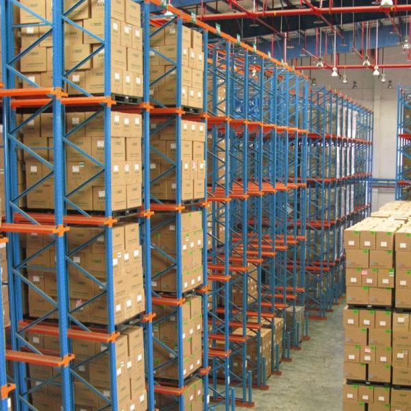 Cold Room Steel Heavy Duty Drive In Pallet Racking System Customized Depth