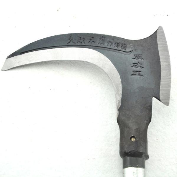 Double Edged Steel Harvesting Sickle 40cm Antislip Long Handled Brush Hook ODM