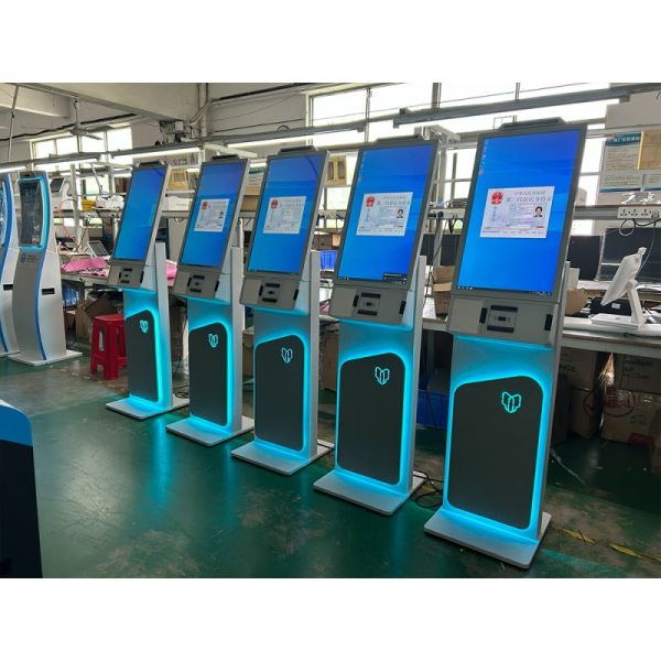 27/32 Inch Floor Standing Touch Screen Self Service Kiosk with 1920X1080 Resolution for Self Ordering and Interactive Use