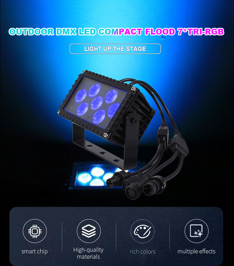 7x3W RGB наружное светодиодное светодиодное светодиодное освещение 25 градусов