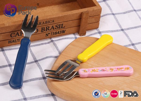 Baby Feed Colourful Steal Kids Cutlery Set 13.5Cm Length With Printing