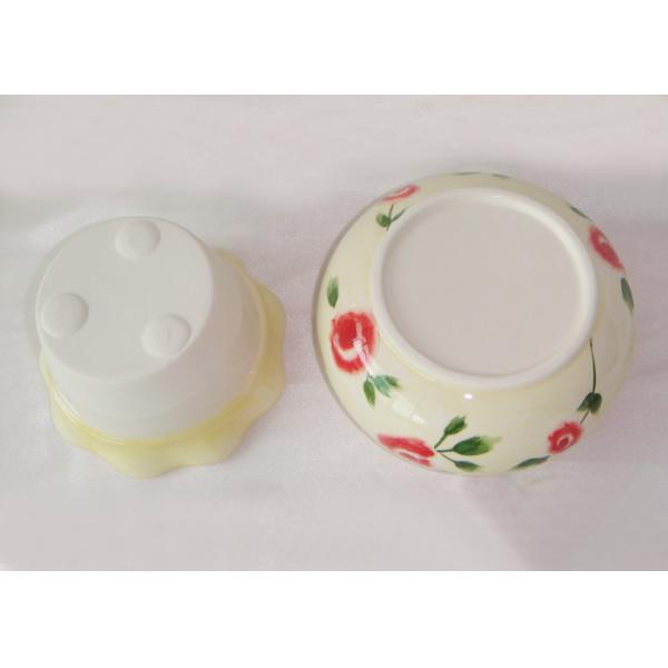 Hand Decal Ceramic Garden Planters Strong Dolomite Ceramic Self Watering Flower Pots