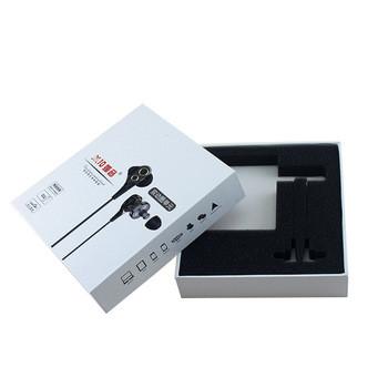 Luxury Hinged earphone pack gift box China supplier clamshell headphone packaigng box