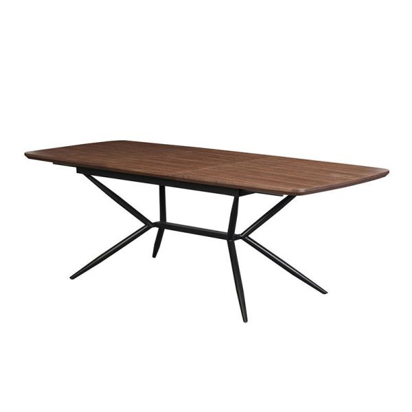Wholesale Minimalist Rectangle Dining Table Dining Room Furniture Metal Frame Kitchen Table Live Edge Wooden Modern Dining Table