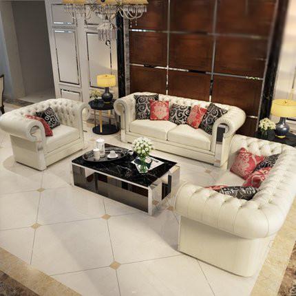 Luxurious Sillon Chaise Longue 1.7m Leatherette Luxury Living Room Furniture Sets