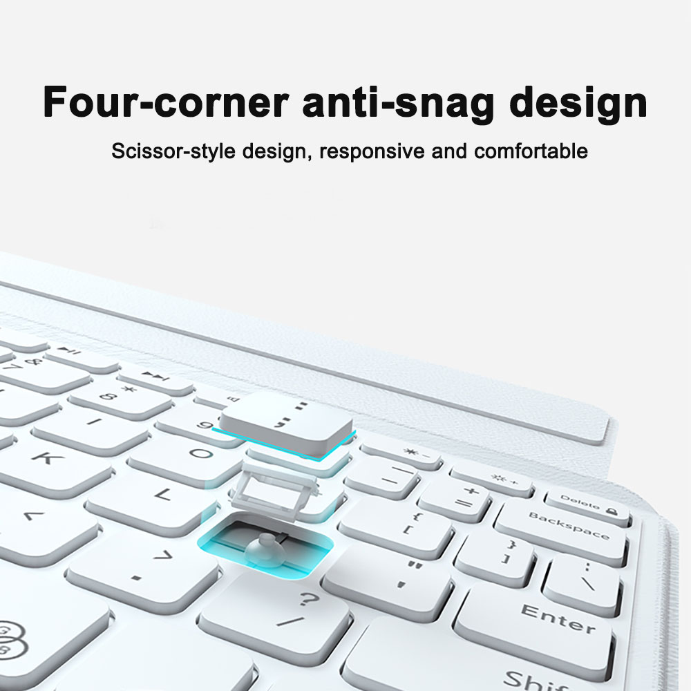 White Smart Touchpad Keyboard Cover, Magnetic Wireless Protective Case for iPad 10/10.9/11 Inch A16, OEM Customization Available