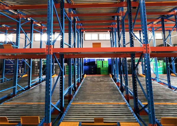 Full Metal Gravity High Density Pallet Racking System Rust Resistance RAL System Color