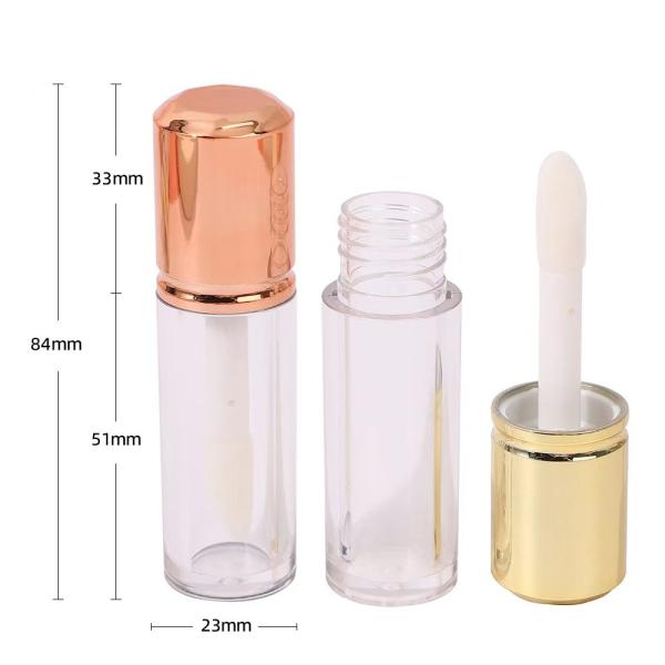 Esmaltado labial cilíndrico de plástico corto con pincel, color y material personalizables
