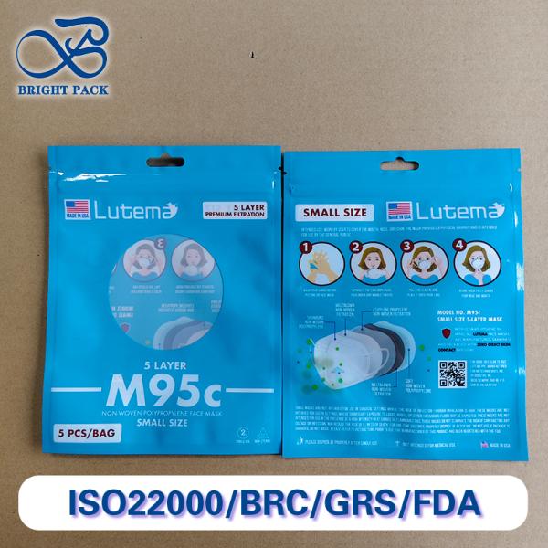 Multi-Layers Barrier Sealed Bag With Clear Window For Mask Packaging About Pharma-Grade And Sterilizable.