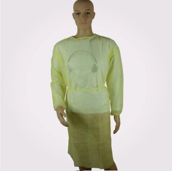 Yellow Color Protective Surgical Gowns Disposable Surgical Hospital Isolation Clothing