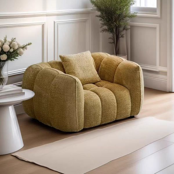 OEM Single Seat Square Upholstered Full Sponge Leisure Fabric Reclining Lounge Sofa Chair Compressed Sofa for Bedroom Living