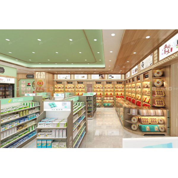 08-GJGCS002 Multi-Functional Display Design Pharmacy Rack Pharmacy Display Stand for Medicine Store Interior Design