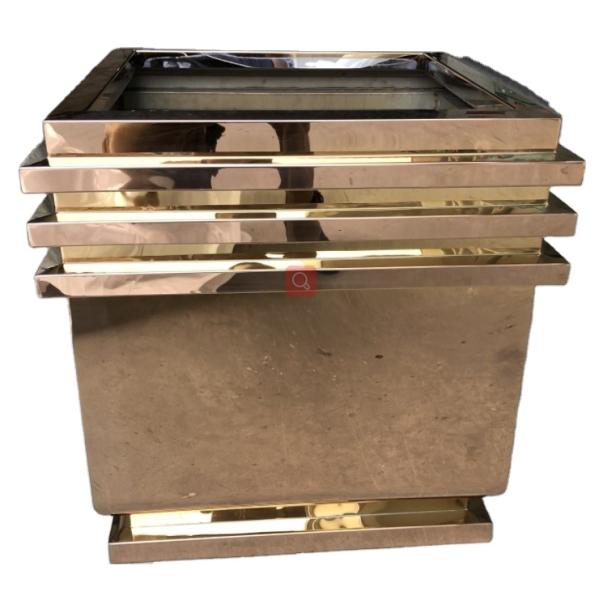 Цветочный горшок квадрата металла роскошного на открытом воздухе большого плантатора дерева большой