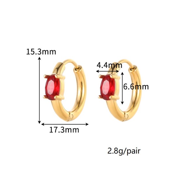 Wholesale Fashion Luxury and High End Stainless Steel PVD 18K Gold Zircon Huggie Earring and Women Jewelry Hoop Earrings