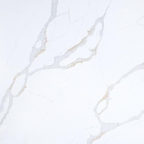America Popular Gold White Quartz Surface Bathroom Vanity Mohs Hardness 6-7