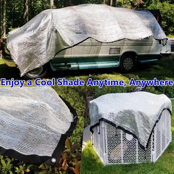 Outdoor Shading Net Agriculture Metal Aluminum Foil Shade Sails & Enclosure Nets for Parking Garden with Silver Eyelet