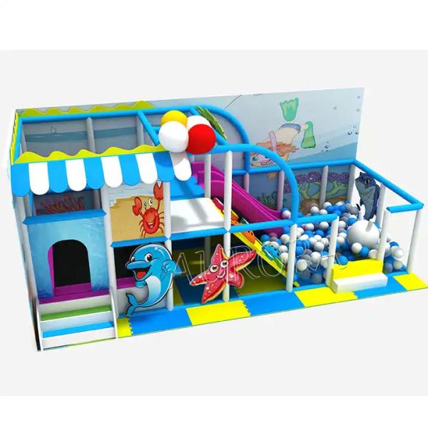 Blue Kids Ocean Theme Indoor Playground Equipment Water Proof