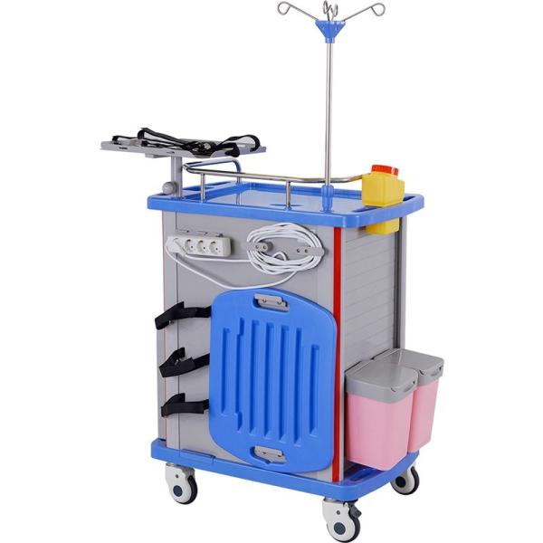 Hospital ABS Medicine Crash Cart Drawers Emergency Medical Trolley