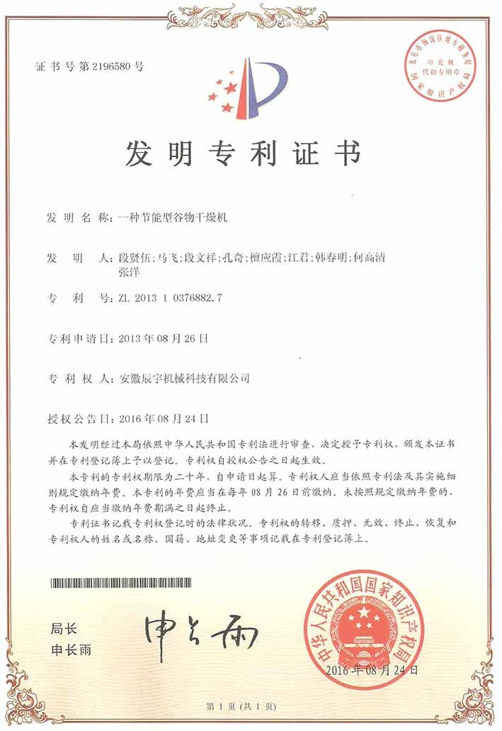ANHUI CHENYU MECHNICAL CO.LTD Сертификации