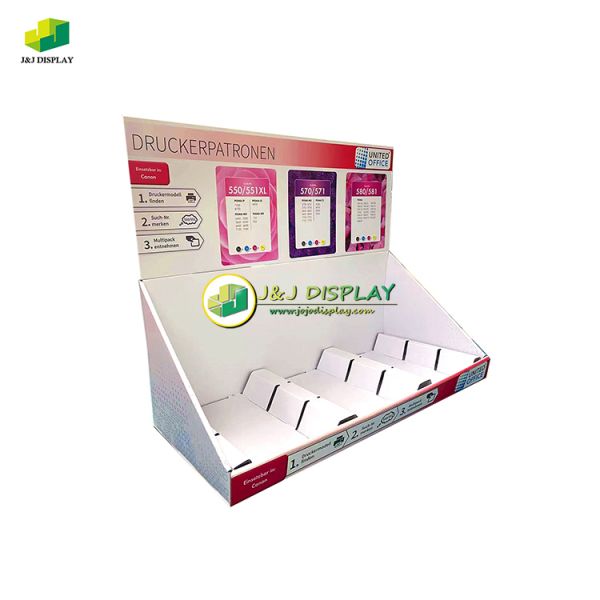 Cardboard Display Unit Counter Top Display Box PDQ For Ink Fillers Box Stationery Rack