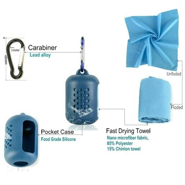 Quick Dry 19.5''X39'' Microfiber Camping Towel , Sports Towel Set