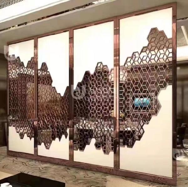 Stainless Slatted Screen Room Divider Folding Slatted Wall Divider