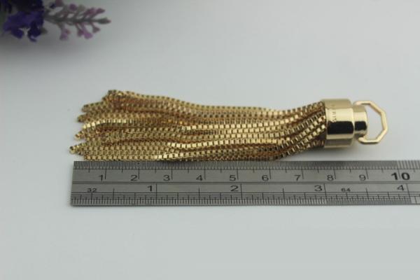 OEM DIY Metal zinc alloy nickel color handbag accessories end caps with tassel