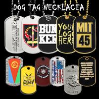 Metal Dog Tag Necklace Pendant Stainless Steel Alloy Enamel Flag Dog ID Tags