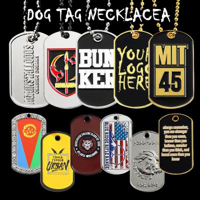 Metal Dog Tag Necklace Pendant Stainless Steel Alloy Enamel Flag Dog ID Tags