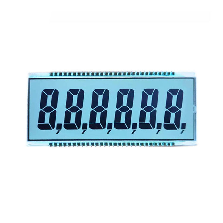 6digit 56 Pin Transparent Panel HTN Mono Seven Segment Lcd Panel Fuel Dispenser LCD Display