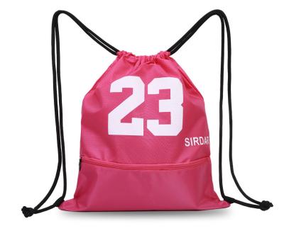 Pink / Black Color Waterproof Drawstring Wash Bag Letter Patterned Printing