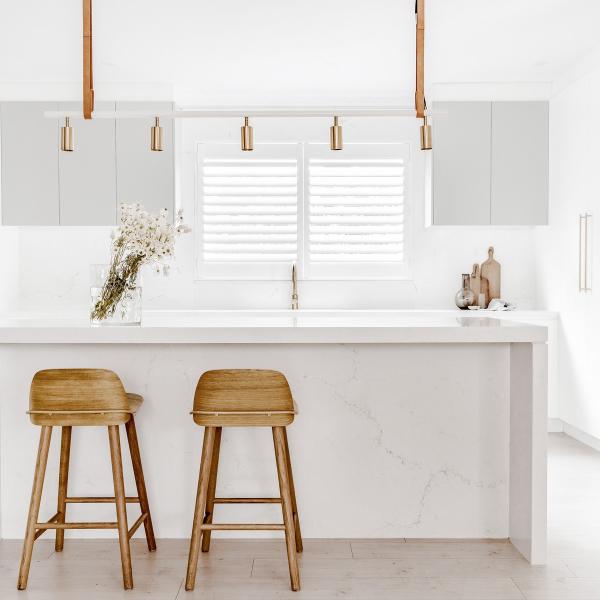 Modern White U Shape Kitchen Cabinet Melamine Kitchen Cabinet With Island