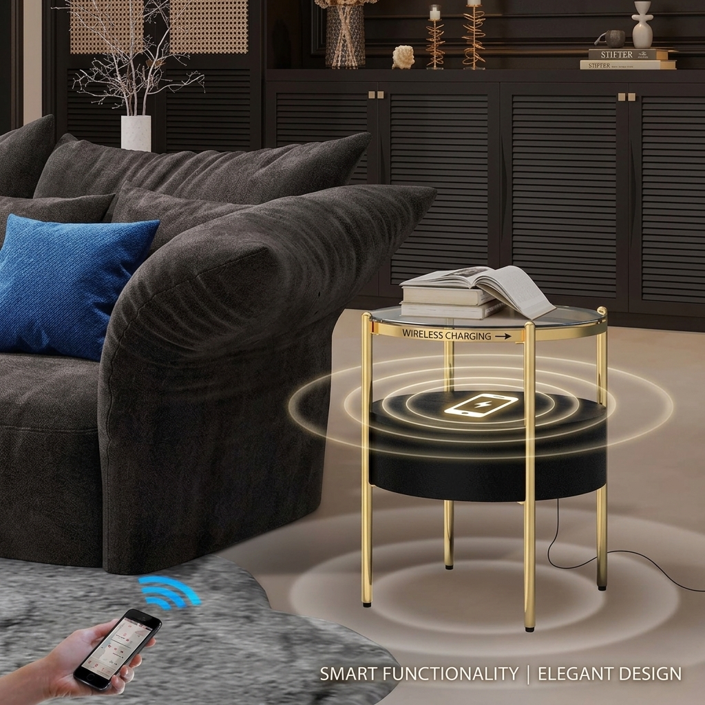Smart Home Furniture C11 30W RMS Tempered Glass Wireless Charging Modern Living Room